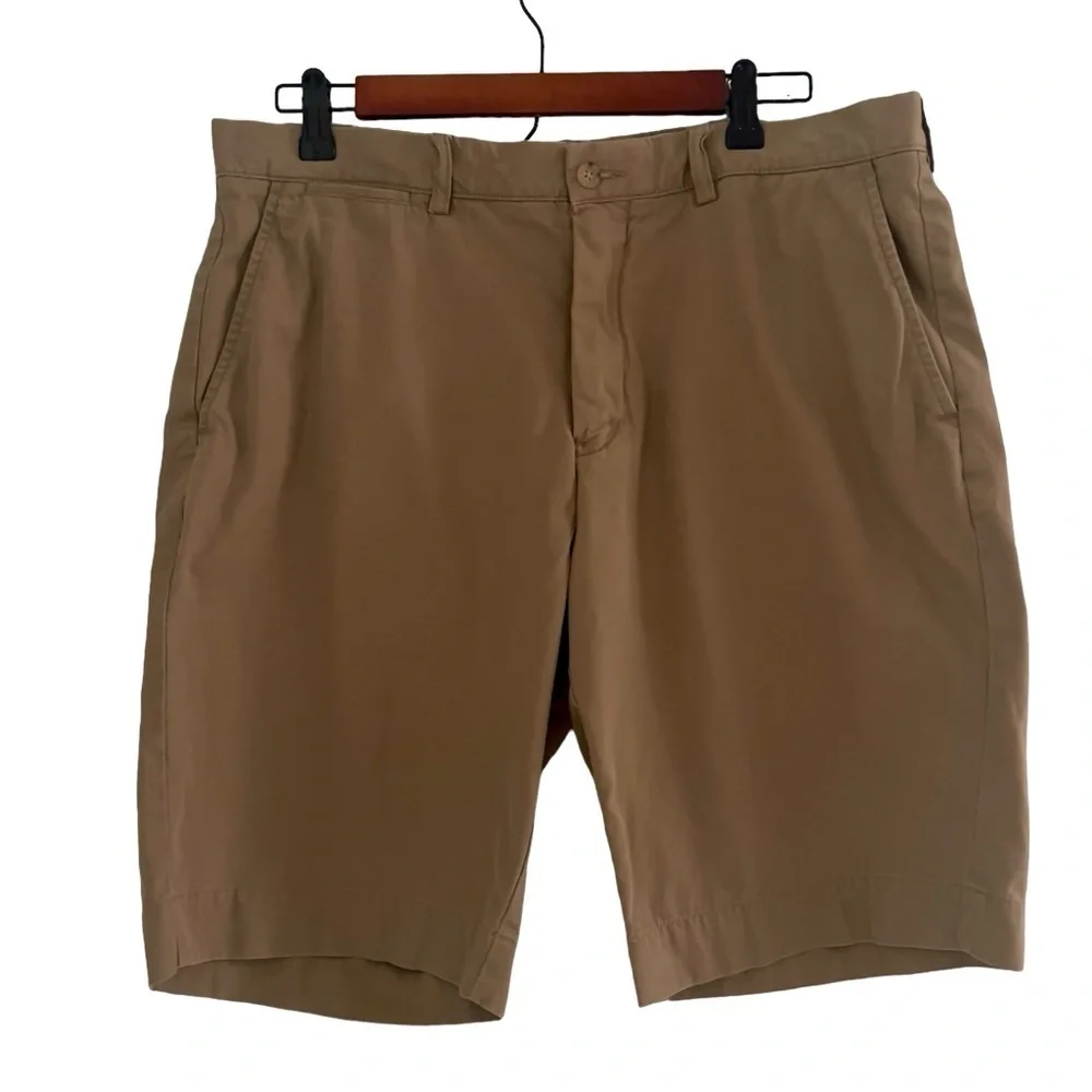 Polo Ralph Lauren Logo Prepster Golf Chino Shorts Tan 36 Cotton Preppy Classic